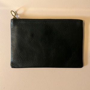 Madewell black leather clutch wallet